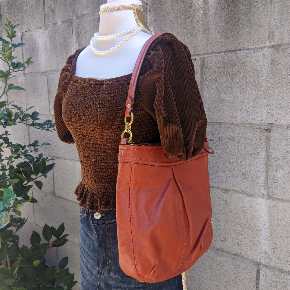 Coach Ashley Hippie Collection satchel Blood Orange Leather